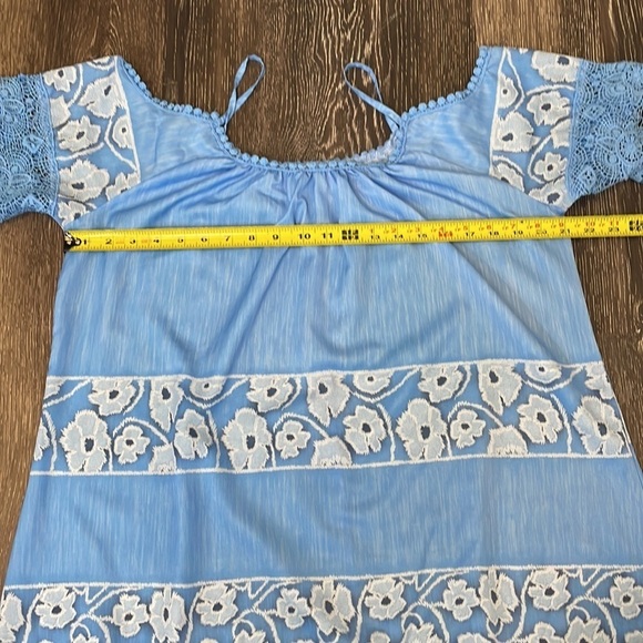 Vintage Muumuus Dress Blue Floral - Picture 10 of 17